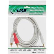Câble audio InLine 2x RCA mâle / 3,5 mm stéréo mâle blanc/or 2,5 m