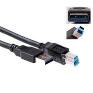 ACT USB 3.0 A male - USB B male 5,00 m - 5 m - USB A - USB B - USB 3.2 Gen 1 (3.1 Gen 1) - Male/Male - Black