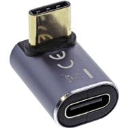 Adaptateur USB-C coudé InLine USB4 en aluminium gris