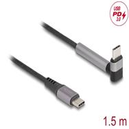 Câble USB Delock - USB-C (M) 24 broches vers USB-C (M) 24 broches coudé, support
