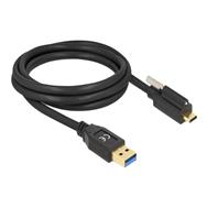 Câble USB Delock - USB Type A (M) vers USB-C 24 broches (M) vissable