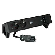 Bachmann DESK2 2xCEE7/3 USB Black Charger C/C 100W GST18 - Power Strip