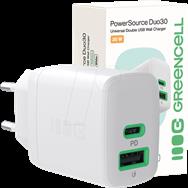Chargeur USB Green Cell GC CHARB-30AC-W 30 W Blanc