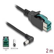 Câble Delock PoweredUSB - USB PlusPower (12 V) (M) vers prise CC 5,5 x 2,1 mm (M) coudée