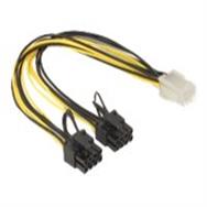 Câble d'alimentation Delock - Alimentation PCIe 8 broches (6+2) (M) vers alimentation PCIe 6 broches (F)