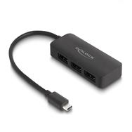 Répartiteur USB Type-C Delock (DP Alt Mode) vers 3 x DisplayPort MST 4K 60 Hz