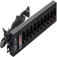 Rockstable 10 Way Power Strip - Power bar - Black - 1U - 2 m - 125/250 V - 50 - 60 Hz