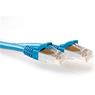 ACT Blue 0.5 meter SFTP CAT6A patch cable snagless with RJ45 connectors - 0.5 m - Cat6a - S/FTP (S-STP) - RJ-45 - RJ-45 - Blue