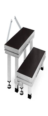 Guil ECT20-40 - Escalier modulaire en aluminium à 2 marches avec pieds, marche 300