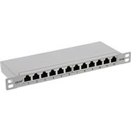 Panneau de brassage InLine 10" Cat.6A 0,5U 12 ports gris clair RAL7035