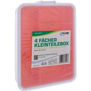 Boîte à petites pièces InLine - 4 compartiments - dimensions : 180x140x40mm - orange