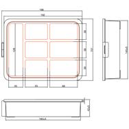 Boîte à petites pièces InLine - 7 compartiments - dimensions : 180x140x40mm - orange