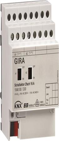 Actionneur de commutation GIRA 2 voies 16A KNX/EIB REG 104000