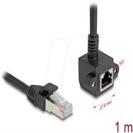 Câble réseau Delock - RJ-45 (M) vers RJ-45 (F) coudé, vissable