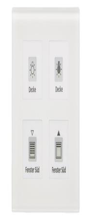 Bouton en verre MDT Plus 4 voies blanc avec capteur de température BE-GTT4W.01