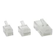 Fiche modulaire en ligne 8P8C RJ45 pour câble plat, 10 pièces