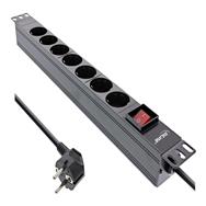 Bloc multiprises InLine 19" - 7 prises avec contact de terre - avec interrupteur - 2 m - noir