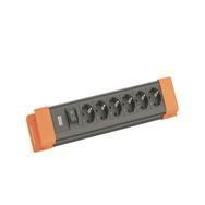 Bachmann CONNECTUS 6xCEE7/3 1xSchalter 2.0m CEE7/7 Schwarz/Orange