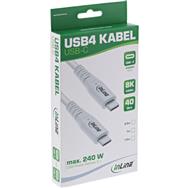 Câble USB-C PD 240 W InLine USB4 0,5 m Blanc