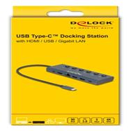 Station d'accueil USB Type-C Delock 4K - HDMI Gigabit LAN PD 3.0 90 W avec