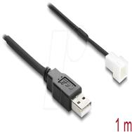 Delock Fan Cable USB 2.0 Type-A Plug to 2 Pins Populated Fan Connector Plug 1 - Digital - 1 m