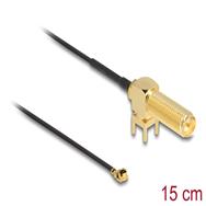 Câble d'antenne Delock - cloison RP-SMA (R) vers MHF I (P) droit