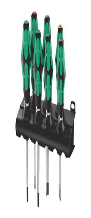 Jeu de tournevis d'atelier Wera 7 pièces 335/350/367/7 Lasertip avec fente
