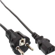 Câble d'alimentation InLine - CEE 7/7 droit / IEC C13 mâle 3 broches - noir - 1 m
