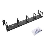 InLine 19" Kabelführungspanel 5 Kunststoffbügel horizontal RAL 9005 - Accessoires pour rack