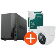 Serveur NAS Synology DS224+ 2 baies avec 2 disques durs HAT3300-4T et caméra TC500 - Serveur de stockage - NAS