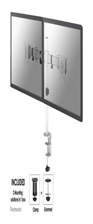 Neomounts by Newstar Select monitor arm desk mount - Clamp/Bolt-through - 8 kg - 25.4 cm (10") - 68.6 cm (27") - 100 x 100 mm - White