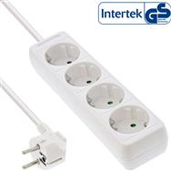 Bloc multiprises InLine - 4 prises avec terre CEE 7/3 - blanc - 1,5 m