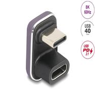 Adaptateur USB-C Delock coudé à 180° 40 Gbit/s PD 3.1 240 W