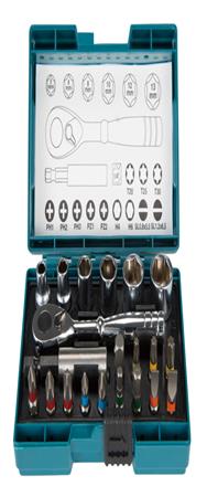 Makita B-54081 Jeu de clés à douille 1/4" 21 pièces