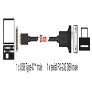 Adaptateur Delock USB Type-C vers 1 x série RS-232 D-Sub mâle - Adaptateur - Numérique