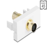 Module Delock Easy 45 Mini-DIN 4 broches, prise plaquée or, blanc