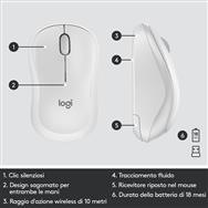 Logitech MK295 Silent Wireless Combo - Full-size (100%) - Wired - USB - QWERTY - White - Mouse included