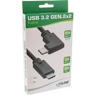 Câble USB 3.2 Gen.2 InLine - USB-C mâle/mâle coudé - noir - 1,5 m