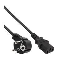 Câble d'alimentation InLine - CEE 7/7 coudé / IEC C13 mâle 3 broches - 0,3 m