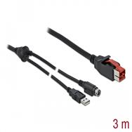 Câble Delock PoweredUSB - USB PlusPower (24 V) (M) vers USB, Power mini-DIN (M)
