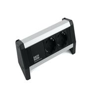 Multiprise de bureau 2 prises Bachmann DESK en acier inoxydable