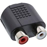 Adaptateur audio en ligne jack 3,5 mm femelle stéréo / 2x RCA femelle