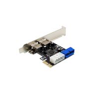 Contrôleur hôte USB 3.2 Gen.1 InLine 2+2 ports - PCIe - avec alimentation SATA + support LP