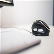 Souris Bakker Oyster - Ambidextre - Design vertical - Laser - USB Type-A - 1200 DPI - Noir - Argent