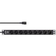 Bloc multiprises InLine 19" - 9 prises CEE7/7 - fiche C14 - protection contre les surcharges