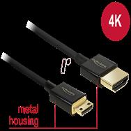 Delock Slim Haute Qualité - HDMI avec câble Ethernet