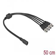 Répartiteur d'alimentation Delock - Jack DC 5,5 x 2,1 mm (F) vers jack DC 5,5 x 2,1 mm (M) vissable
