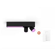 Philips White & Color Ambiance BT Centris Spot 2 flg. schwarz+ Dimmswitch