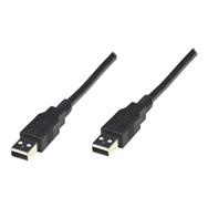 Manhattan USB-A to USB-A Cable - 1.8m - Male to Male - Black - 480 Mbps (USB 2.0) - Equivalent to USB2AA2M (except 20cm shorter) - Hi-Speed USB - Lifetime Warranty - Polybag - 1.8 m - USB A - USB A - USB 2.0 - Male/Male - Black