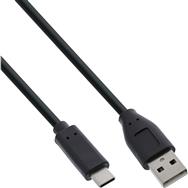 Câble USB 2.0 InLine - USB-C mâle / USB-A mâle - noir - 3 m